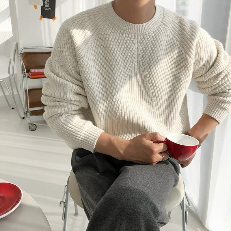 Men’s Ribbed Knit Crew Sweater