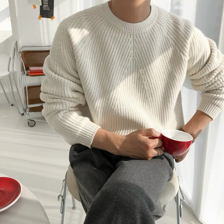 Men’s Ribbed Knit Crew Sweater